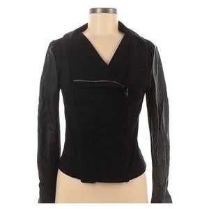 Romeo & Juliet Couture Womens Black Faux Suede & Leather Moto Jacket Size S